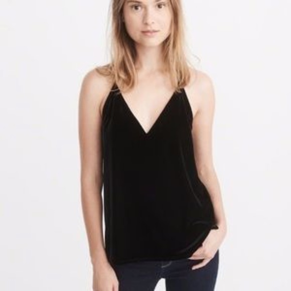 Abercrombie & Fitch Tops - Abercrombie & Fitch Black Velvet Tank Top Size Medium